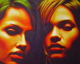 "Night ambiguity" cm.100x100 acrilic on canvas 2007