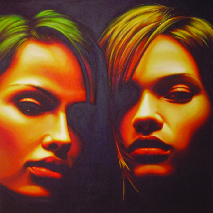 "Night ambiguity" cm.100x100 acrilic on canvas 2007