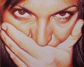 "Shut up!" acrilic on canvas cm.80x120 2008